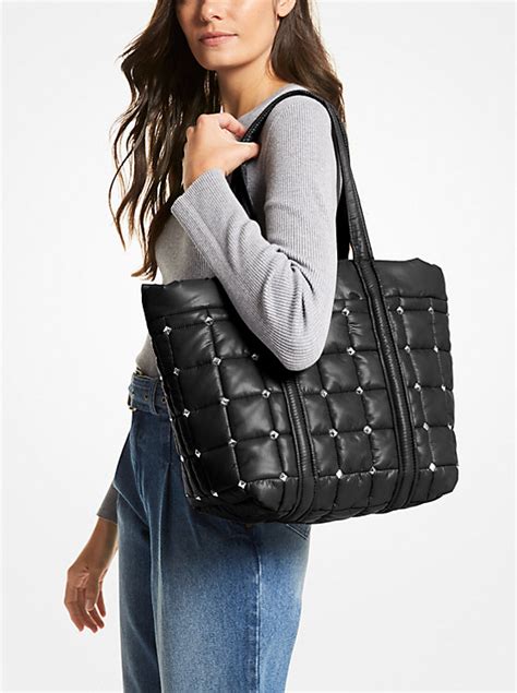 Stirling Large Studded Quilted Recycled Polyester Tote Bag